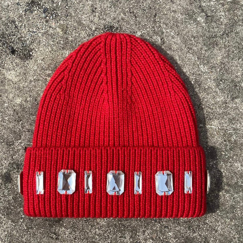 Custom Beanies Louis Crown Burning Sun Beanie Cap - (Red)