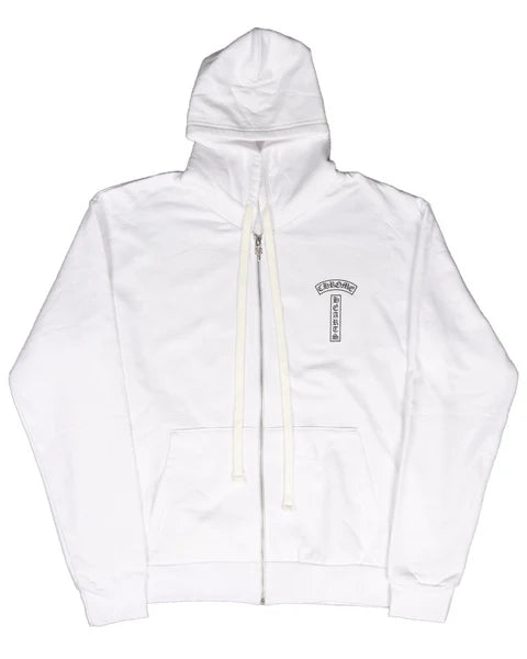 Chrome Hearts TBar Zip Up Hoodie (White)