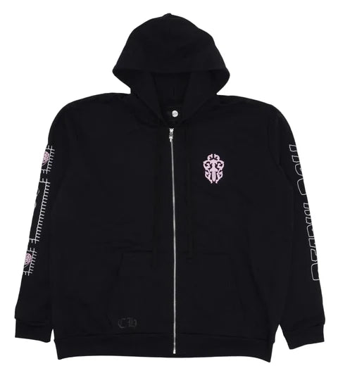 Chrome Hearts Deadly Doll Vine Dagger Zip Up Hoodie (Black) - 2XL