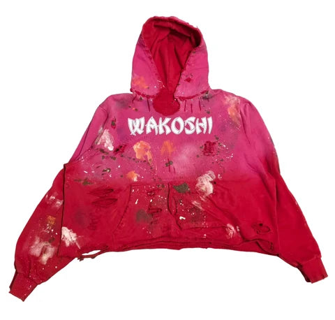 Wakoshi Logo Long Sleeve Pullover Hoodie (Red) - Large