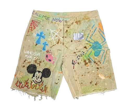 Wakoshi Grafitti Carpenter Jorts (Beige) - 36