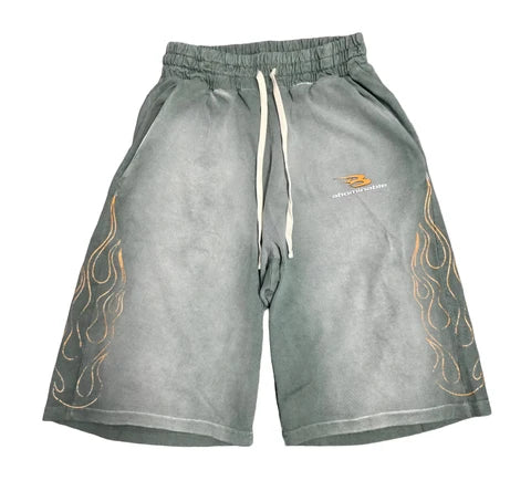 Abominable Flame 3/4 Sweatshorts Pull-On (Green)