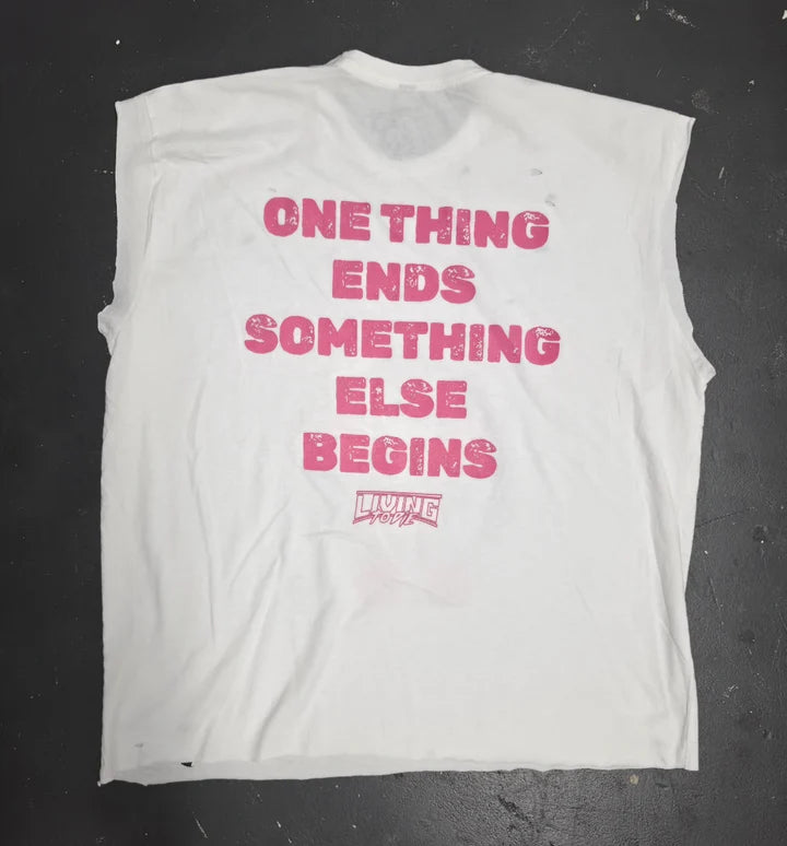 Living To Die "New Era" Cut Off Tee - White