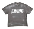 Living To Die Logo Short Sleeve Vintage Tee - Gray/Black