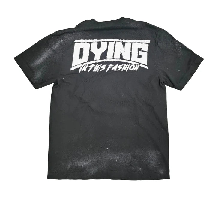 Living To Die Logo Short Sleeve Vintage Tee - Gray/Black