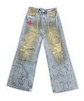 Abominable Luv Abominable Distressed Faded Jeans (Blue)