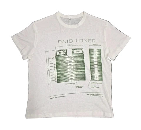 Paid Loner Stack of Money Tee (White) - Small