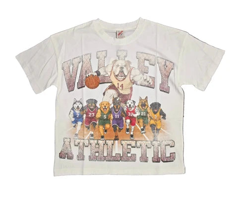 Vale Dog of War Bling Short Sleeve Graphic Tee - White