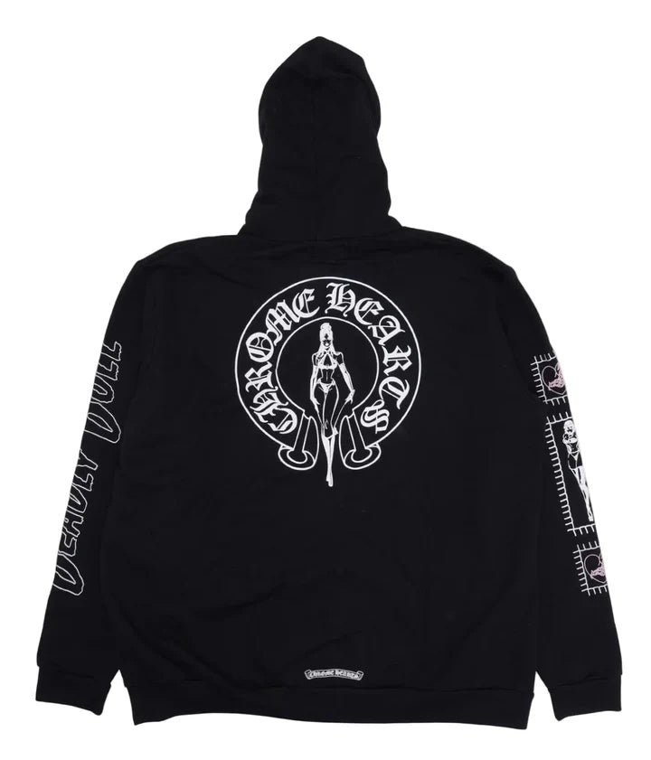 Chrome Hearts Deadly Doll Vine Dagger Zip Up Hoodie (Black) - 2XL