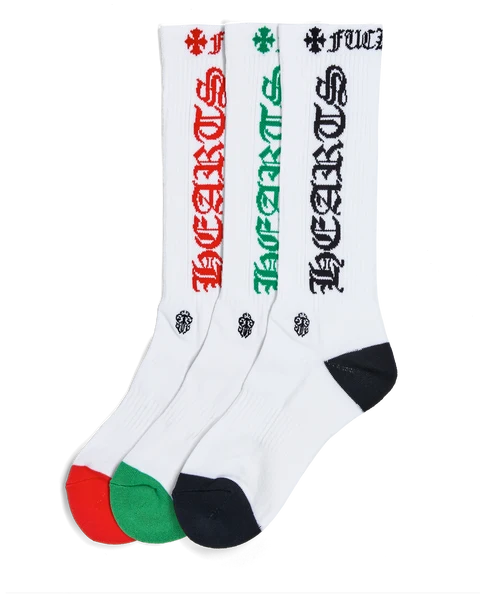 Chrome Hearts CH Logo Crew Socks (Each) - (3 Pack)