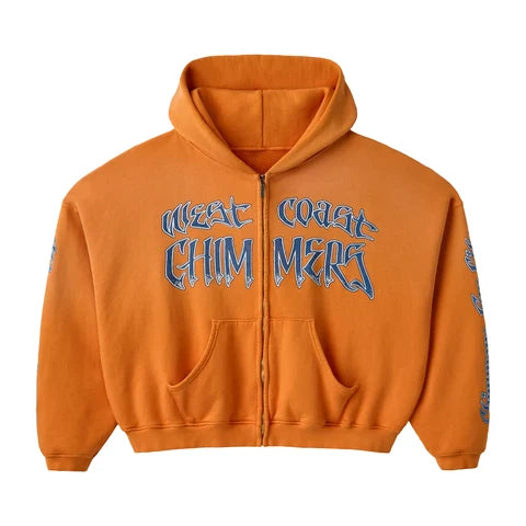 Happy Memories Don't Die HMDD Cropped OC Summer Zip-Up Orange