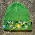 Custom Beanies Louis Crown Beanie Cap (Green Mosaic)