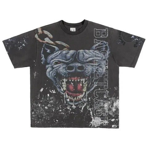 Basketcase Graphic Print Bulldog V2 Tee (Black)