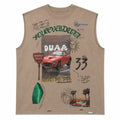 Duaa So Cal Cutoff Graphic Sleeveless Tee (Brown)