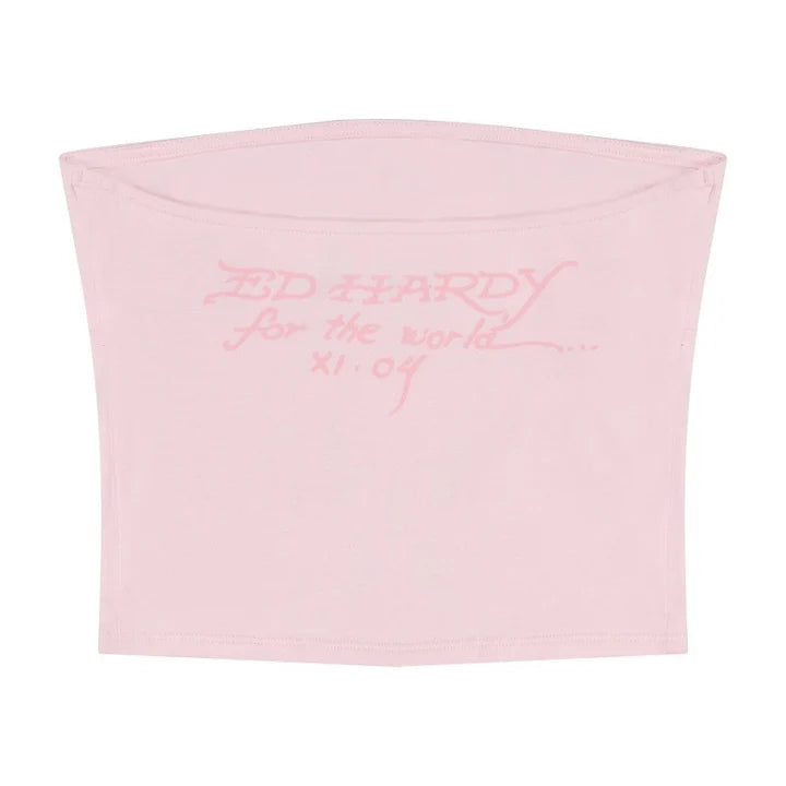 Ed Hardy Flame Booty Graphic Biker Set (Pink)