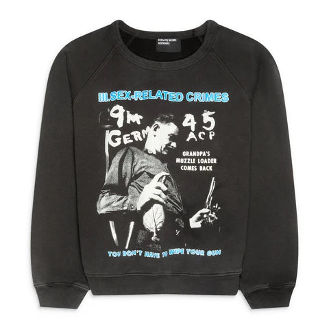 Enfants Riches Sex-Related Crimes Raglan Sweatshirt (Faded-Black) - Large