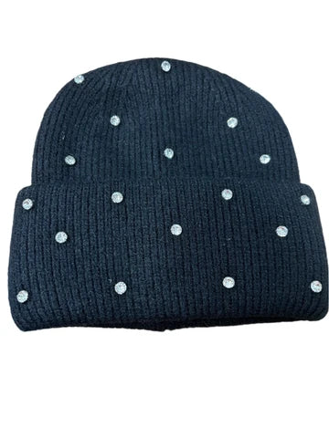 Token Miami Rhinestone Beanie Cap (Black)