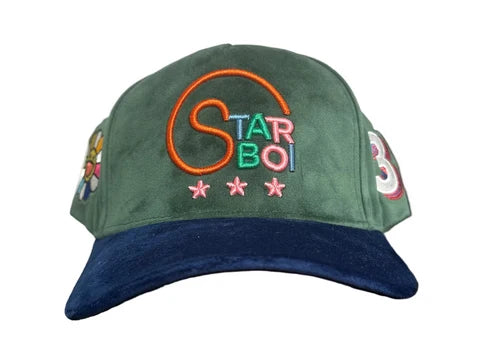 Starboi3 Snapback Hat (Olive/Navy Blue)