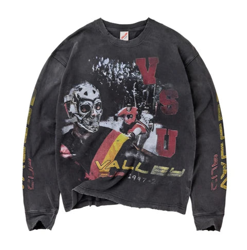 Vale Ice Devils Black Graphic Print Long Sleeve - Small