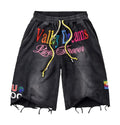 Vale Dreams Drawstring Elastic Waist 3/4 Shorts (Black) - Small