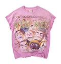 Vale "Don't Do Drugs Its Bad" Graphic Print Tank Top (Pink)