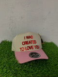 Artcosts I Was Created To Love You Hat (Pink/Tan)