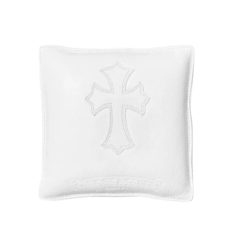 Chrome Hearts Tiny Cross Leather Pillow (White)