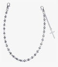 Token Miami Spiked Linked Chain w/ Cross Wallet Chain (Silver)
