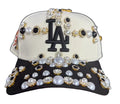 Token Miami LA Dodgers Rhinestone Snapback (Black/Cream)