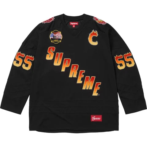Supreme/FDNY Hockey Jersey (Black) - 2XL