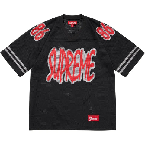 Supreme Logo Reflective Football Jersey (Black) - XL