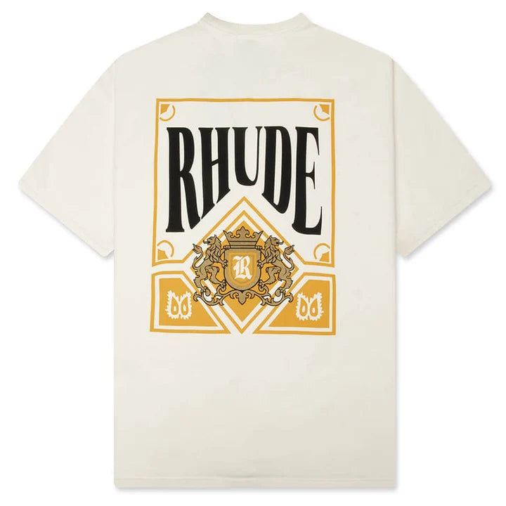 Rhude Graphic Printed 'Playing Card' Tee (White) - Medium