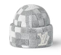 Louis Vuitton Crush Damoflage Pearls Beanie Cap (Gray White)