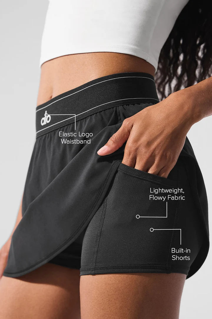 ALO Match Point Tennis Skirt (Black) - Small