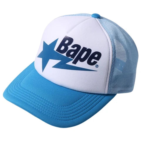 BAPE Sta Mesh Cap Trucker Hat (Blue) - One Size