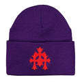 Chrome Hearts Triple Cross Beanie Hat (Purple/Red) -  One Size