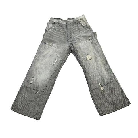 UNDS Black Hickory Stripe Double Knees Jeans - 34/36