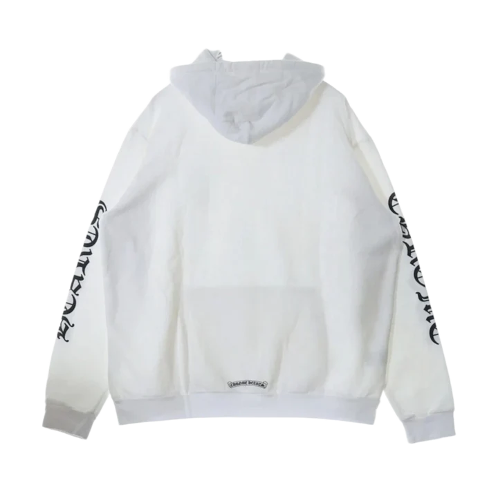Chrome Hearts Vertical Logo Pullover Hoodie (White/Black) -  Large
