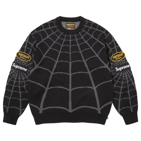 Supreme/Vanson Leather Spiderman Sweater (Black) - XL