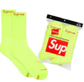Supreme Crew Socks (Neon Yellow) 4-Pairs