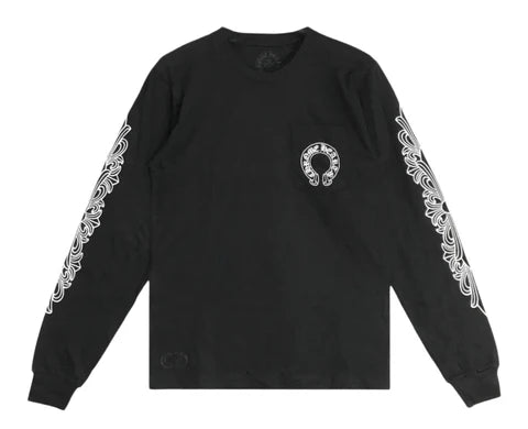 Chrome Hearts CH Horse Shoe Long Sleeve Pullover (Black) -  Small